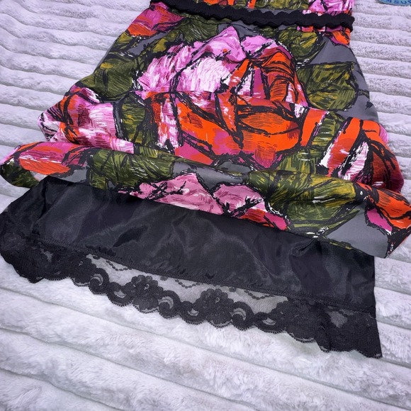 Trina‎ Turk Dress Size 6 Silk Strapless Floral Y2K Dark Romantic Coquette Sexy - Picture 6 of 10